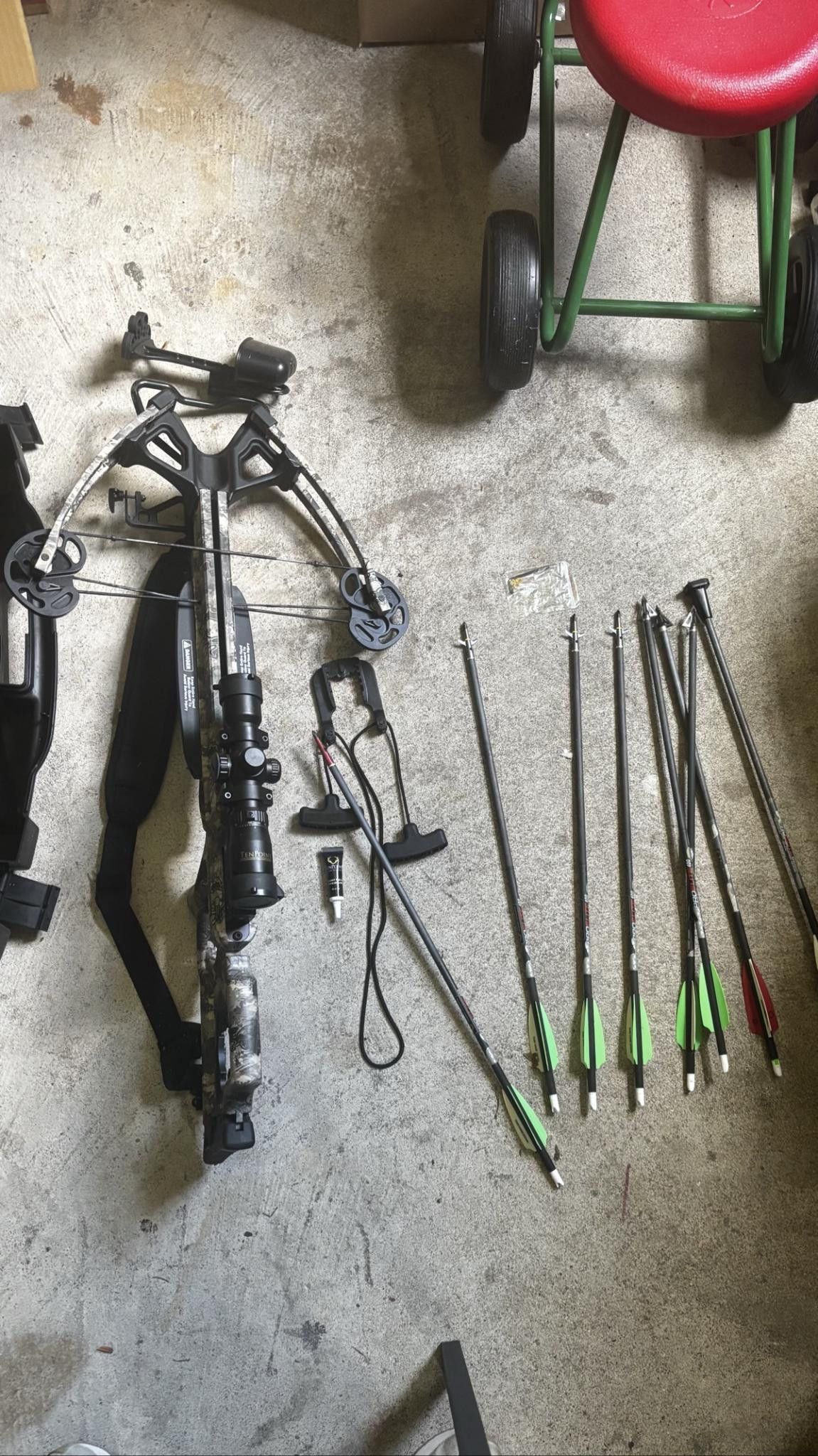 Crossbow with bolts